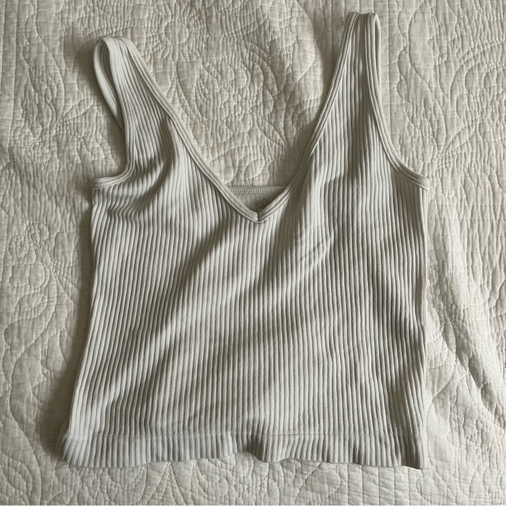 White Ribbed Tank